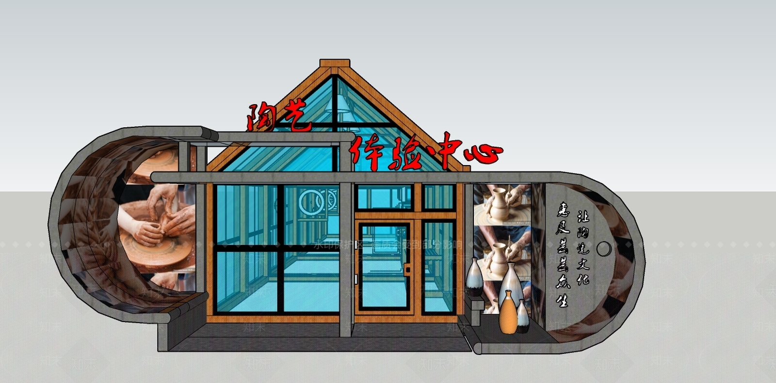 现代风格简模规划SU模型下载【ID:372052285】