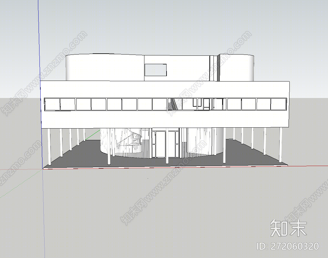 现代萨伏伊别墅SU模型下载【ID:272060320】