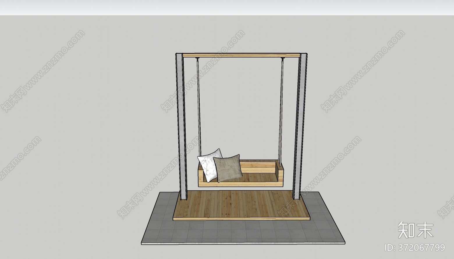 现代风格秋千SU模型下载【ID:372067799】