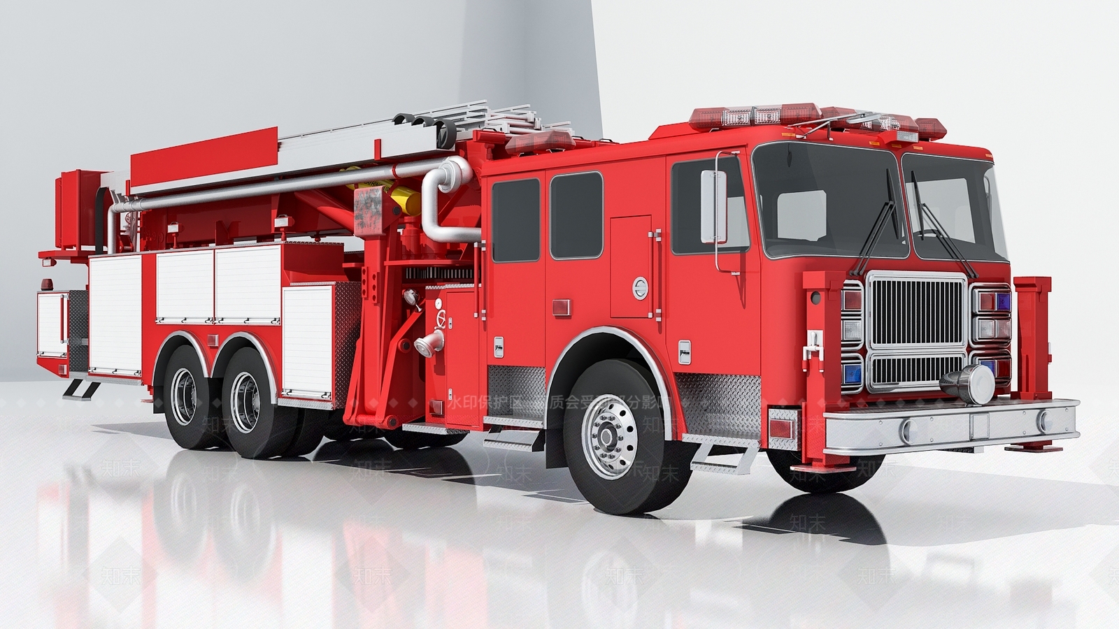 现代消防车3D模型下载【ID:972185269】