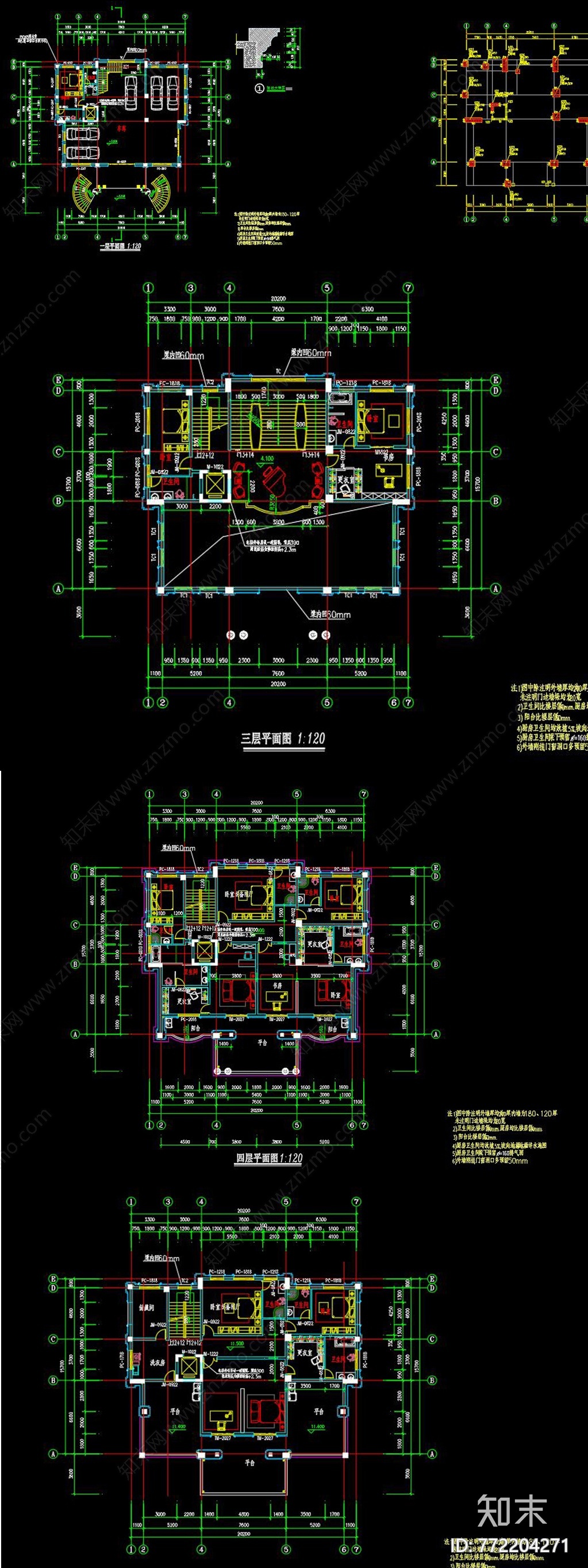 奢华大理石别墅外立面cad施工图下载【ID:772204271】