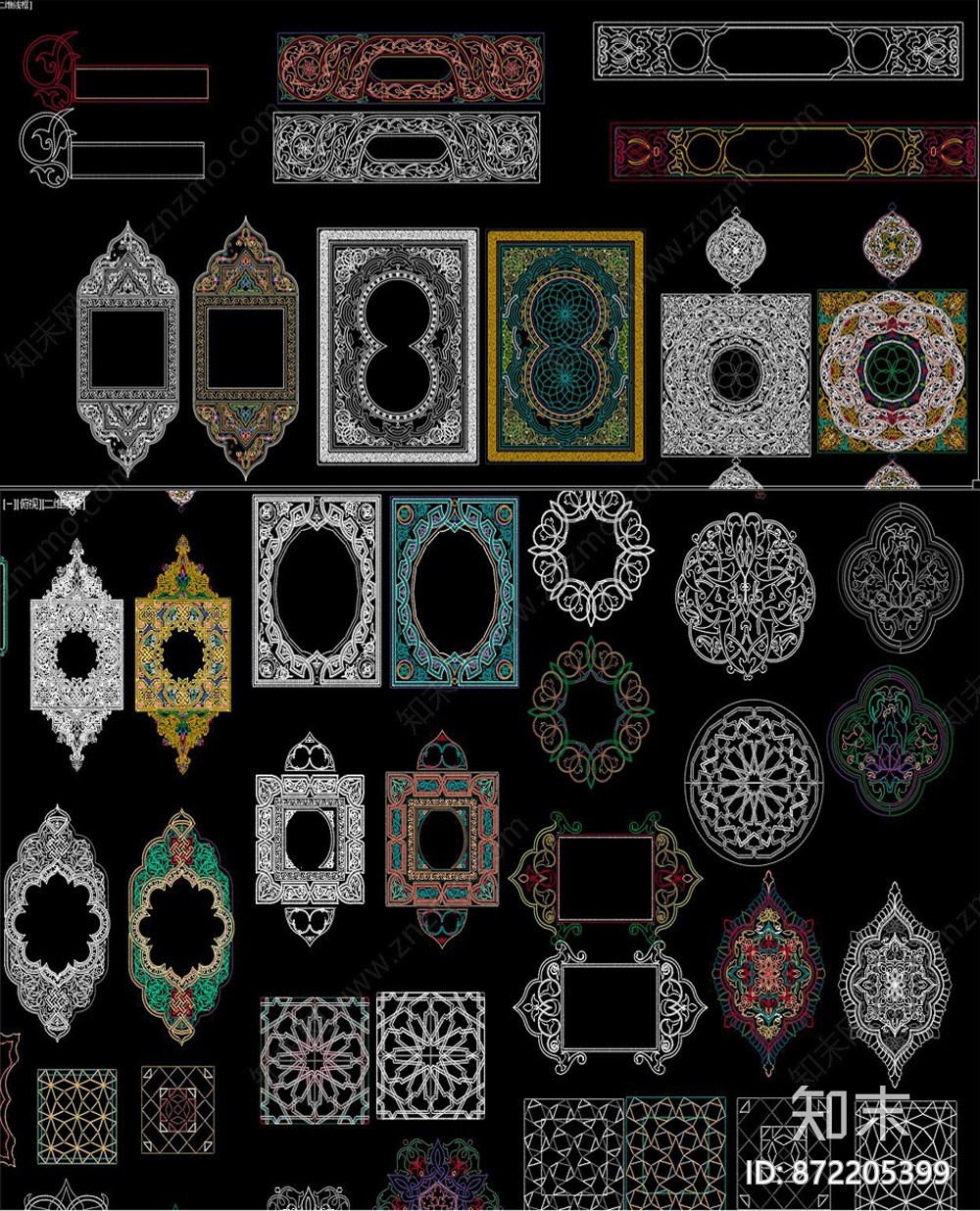 新疆花纹CAD图库施工图下载【ID:872205399】