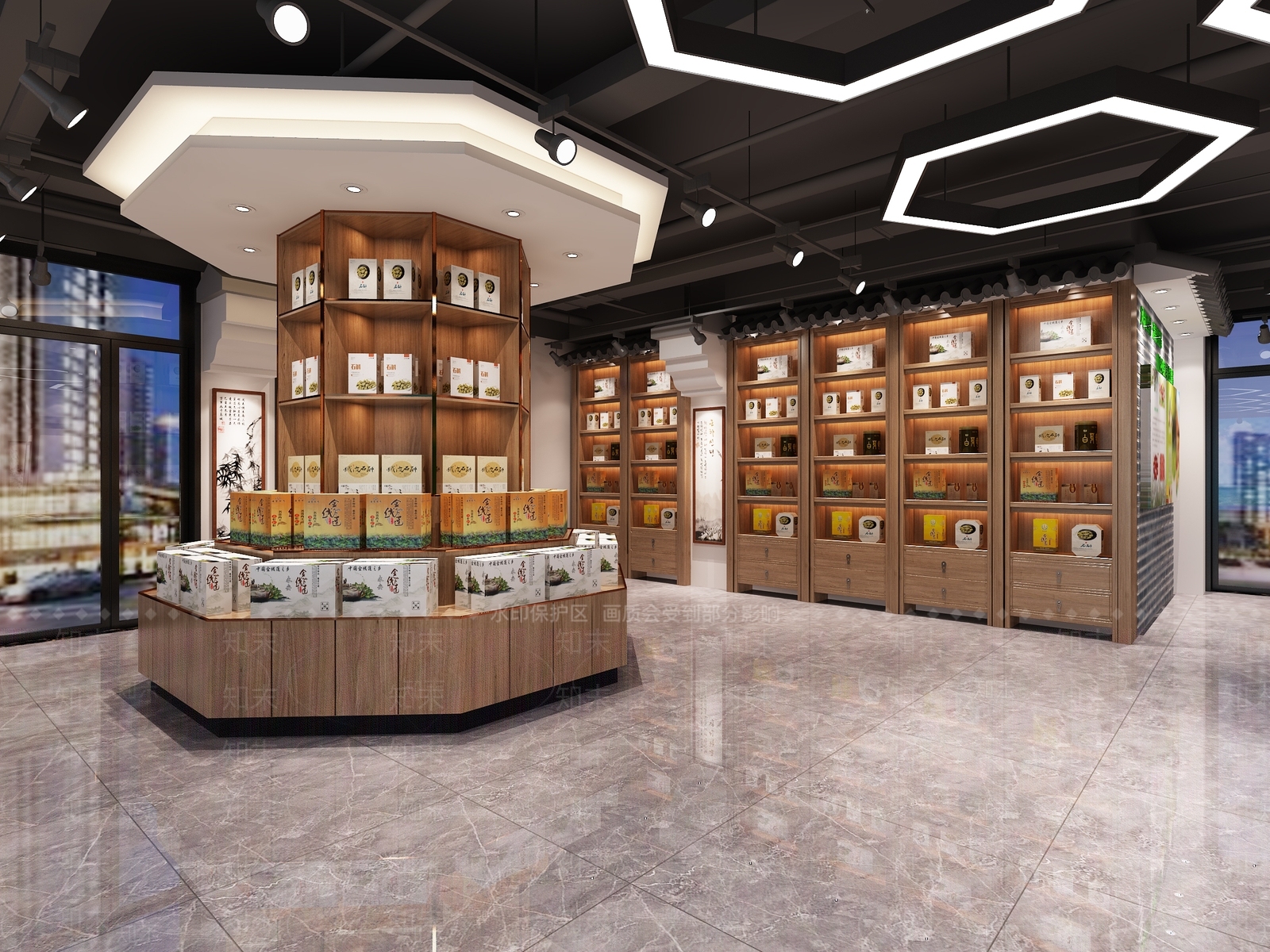 新中式党建展厅3D模型下载【ID:572227431】