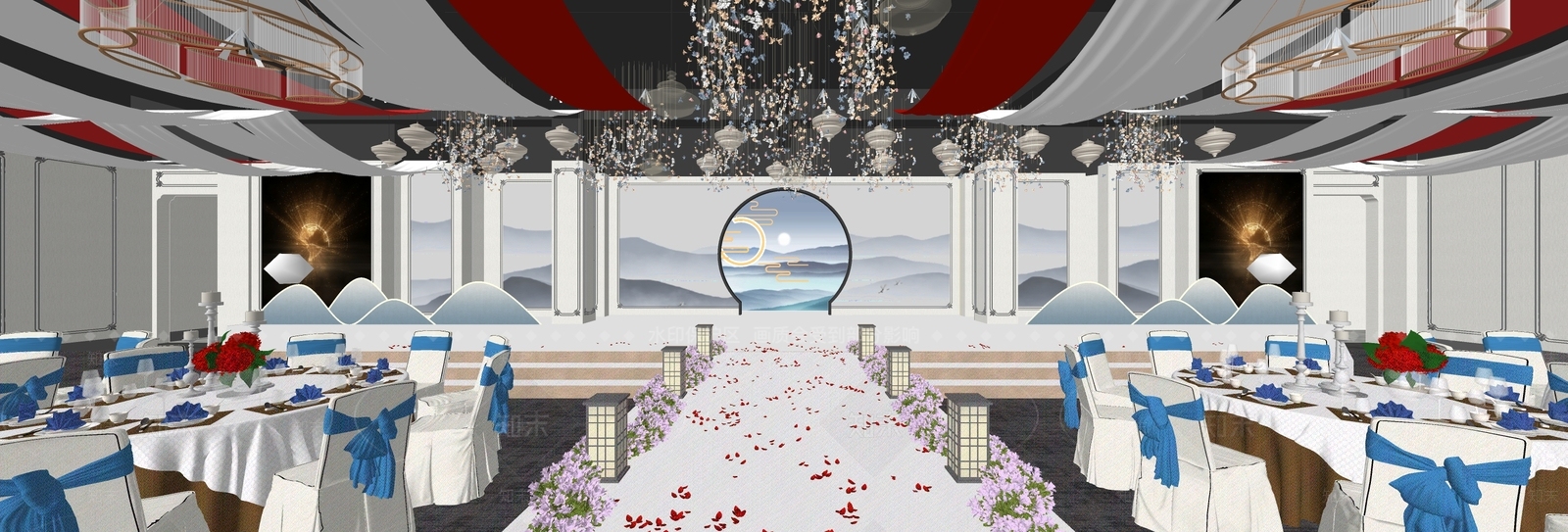 现代风格餐厅SU模型下载【ID:972233006】
