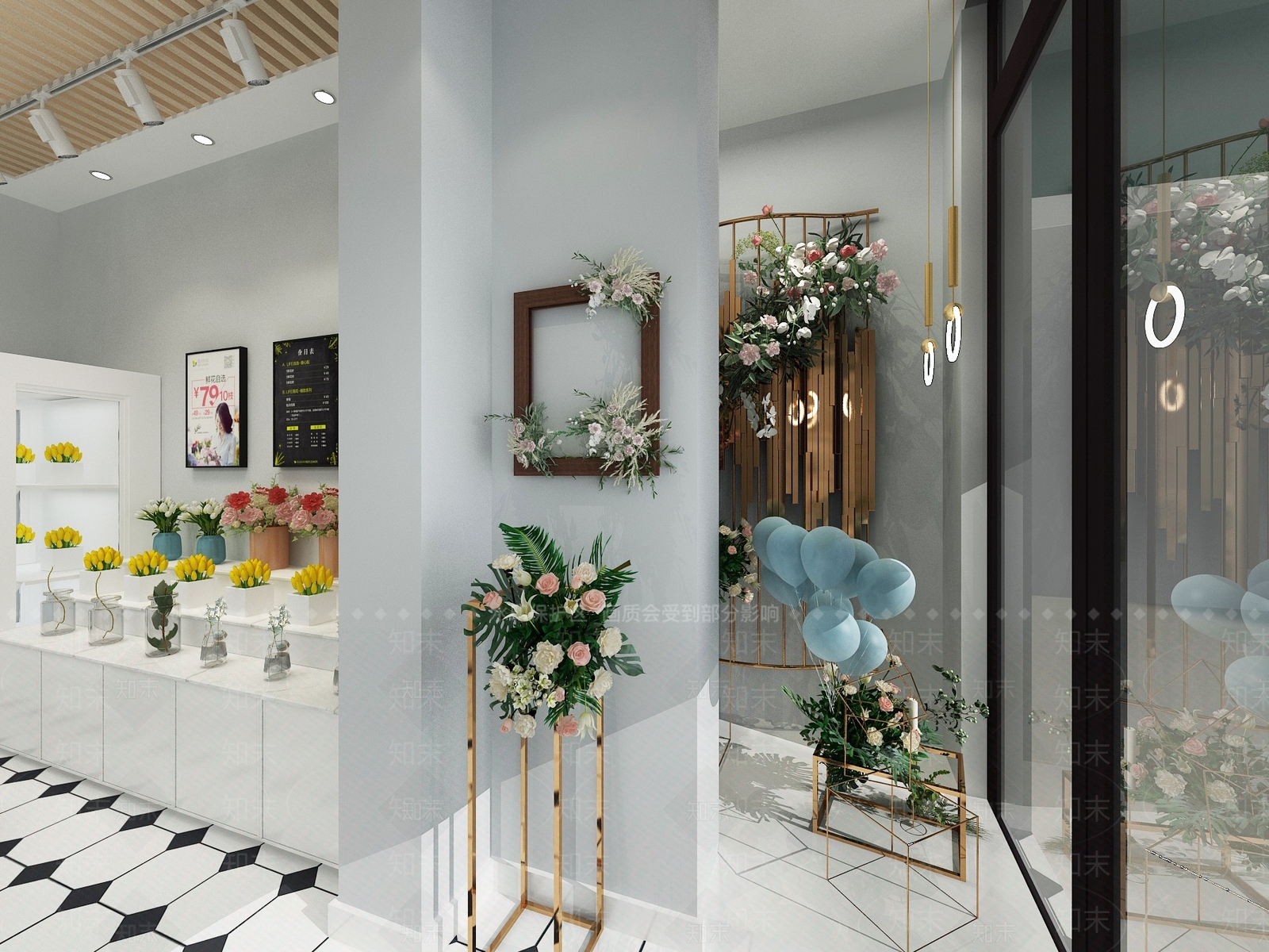 北欧花店3D模型下载【ID:172242707】