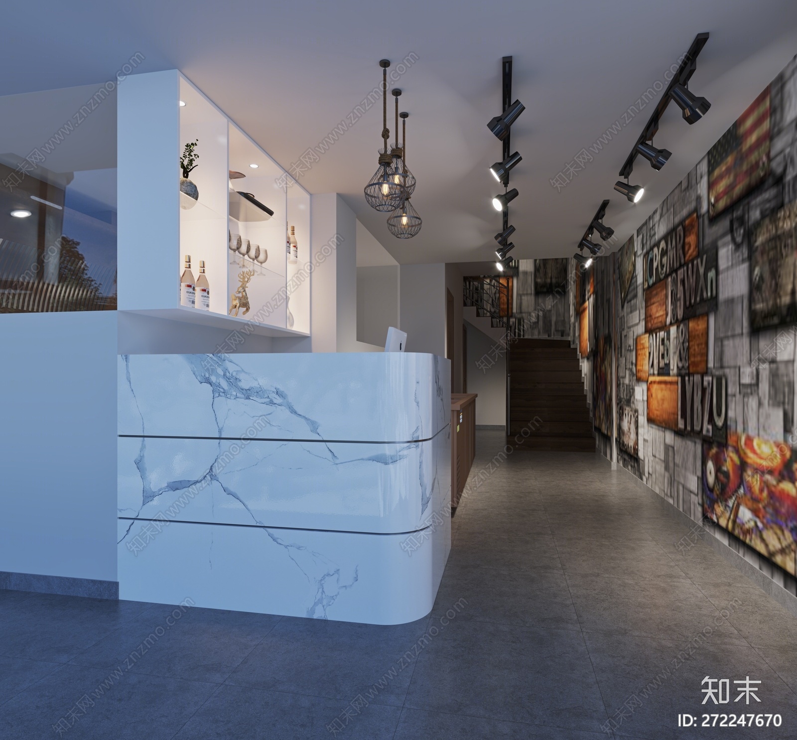 工业风西餐厅3D模型下载【ID:272247670】