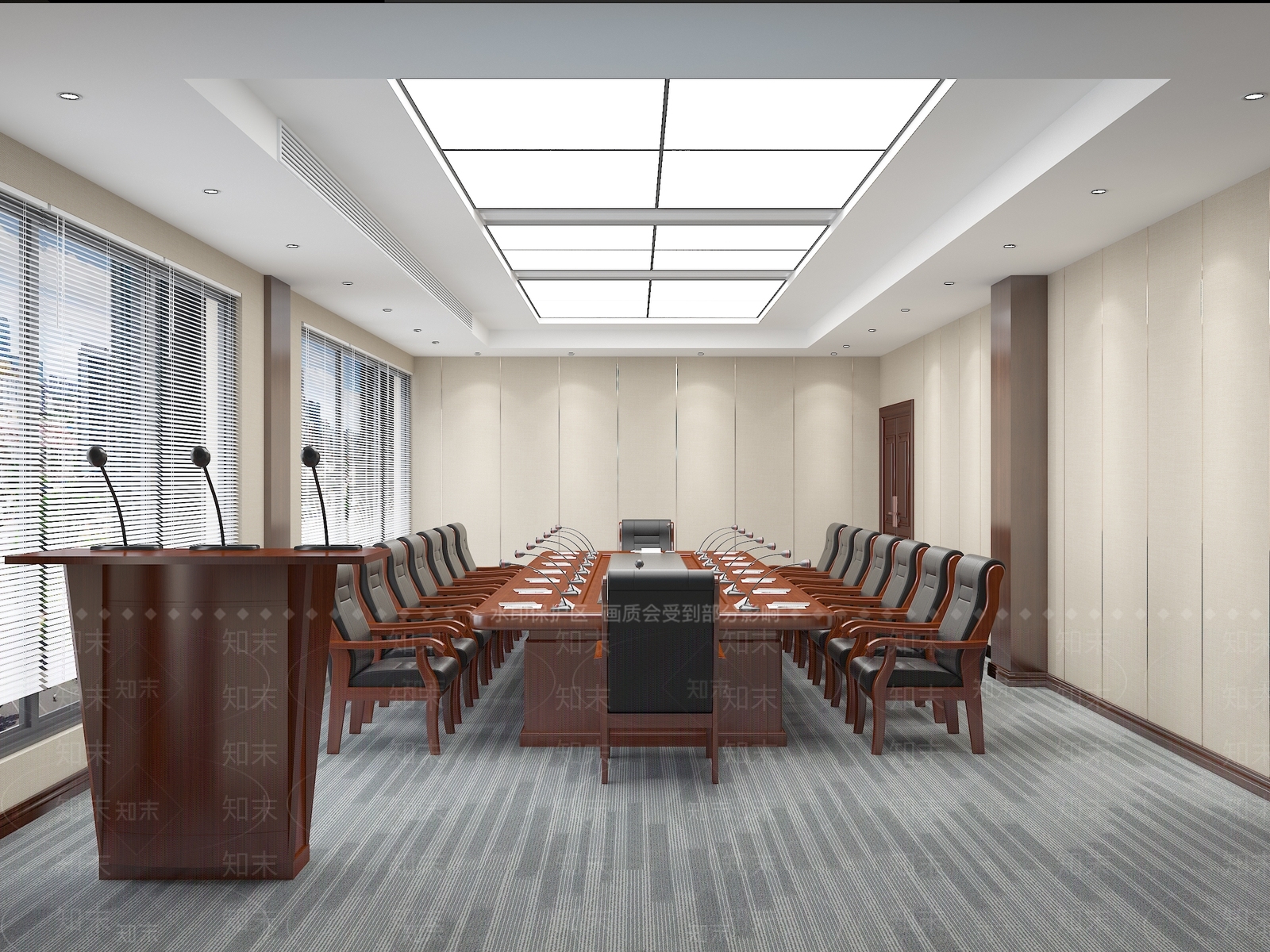 现代会议室3D模型下载【ID:772265819】