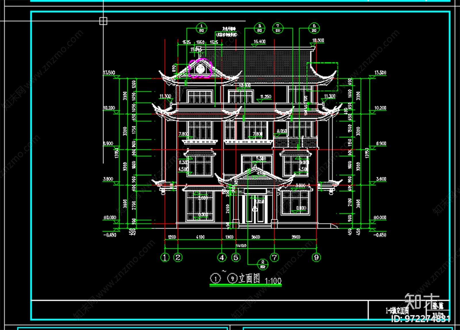 中式别墅cad施工图下载【ID:972274831】