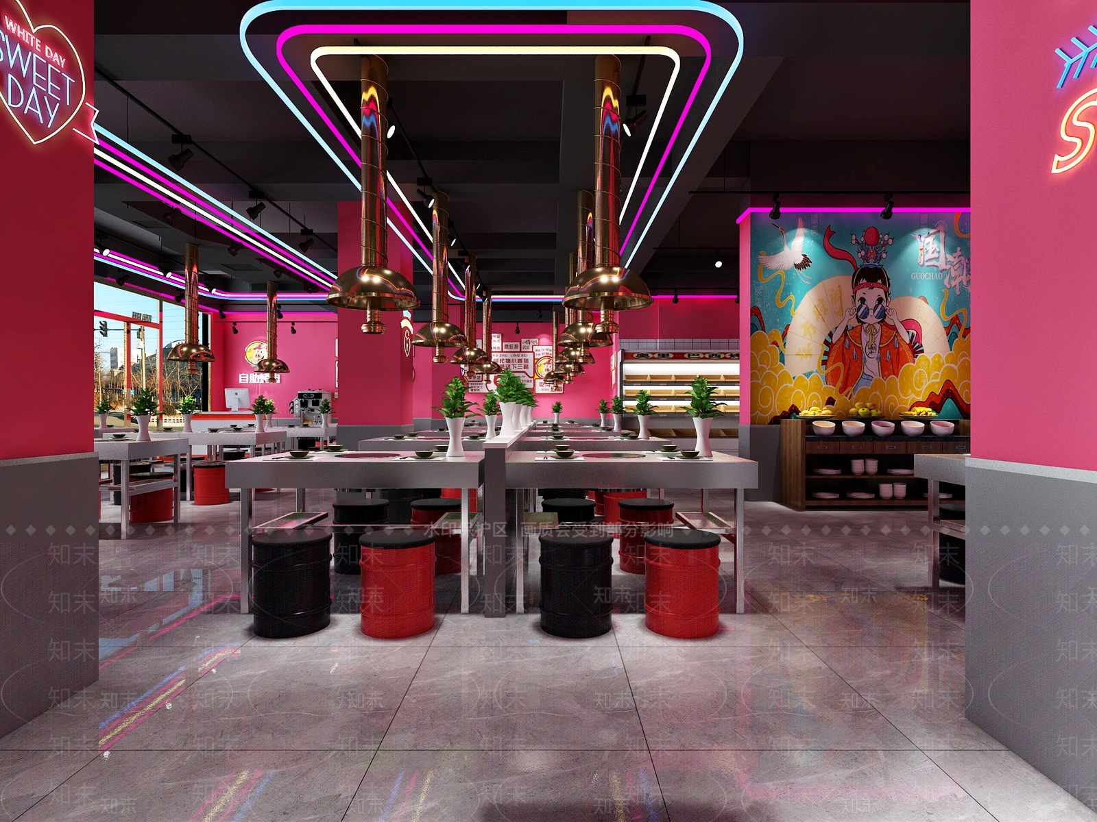 工业风烤肉店3D模型下载【ID:772291877】