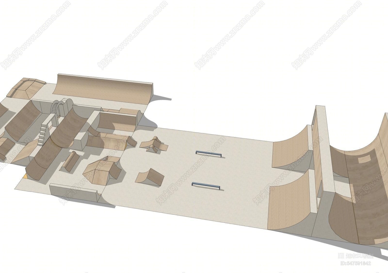现代滑板训练场SU模型下载【ID:547591842】
