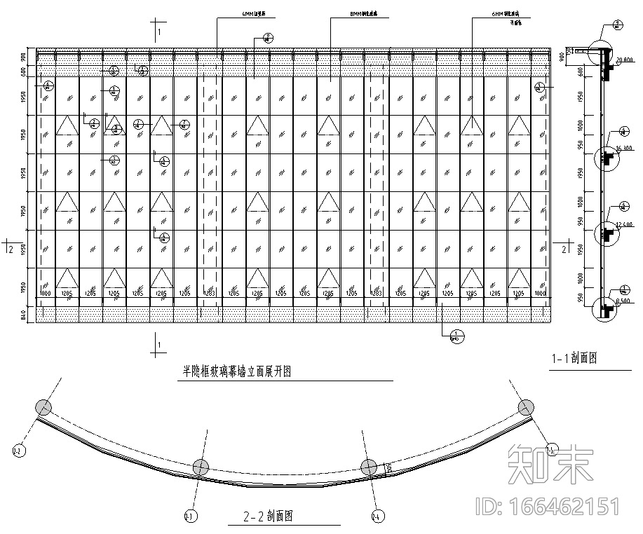 上海九州电器外立面幕墙施工图纸（CAD，17张）cad施工图下载【ID:166462151】