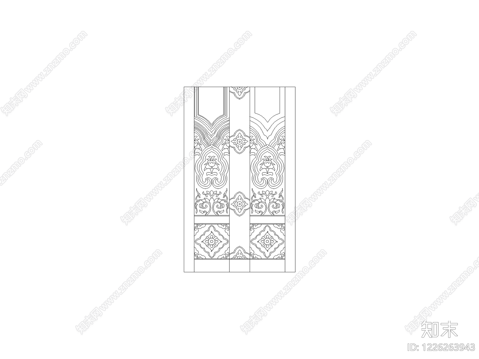 陈设类立面挂画cad施工图下载【ID:1226263943】