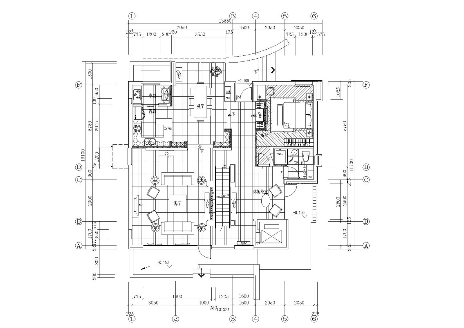 [北京]-天竺澳景园别墅C户型全套施工图cad施工图下载【ID:160501173】