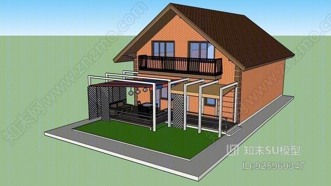 门廊SU模型下载【ID:925960347】