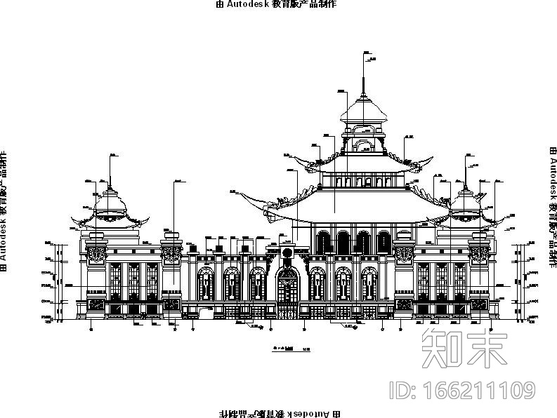 [内蒙古]四层新古典风格多功能文化中心建筑施工图（1...cad施工图下载【ID:166211109】