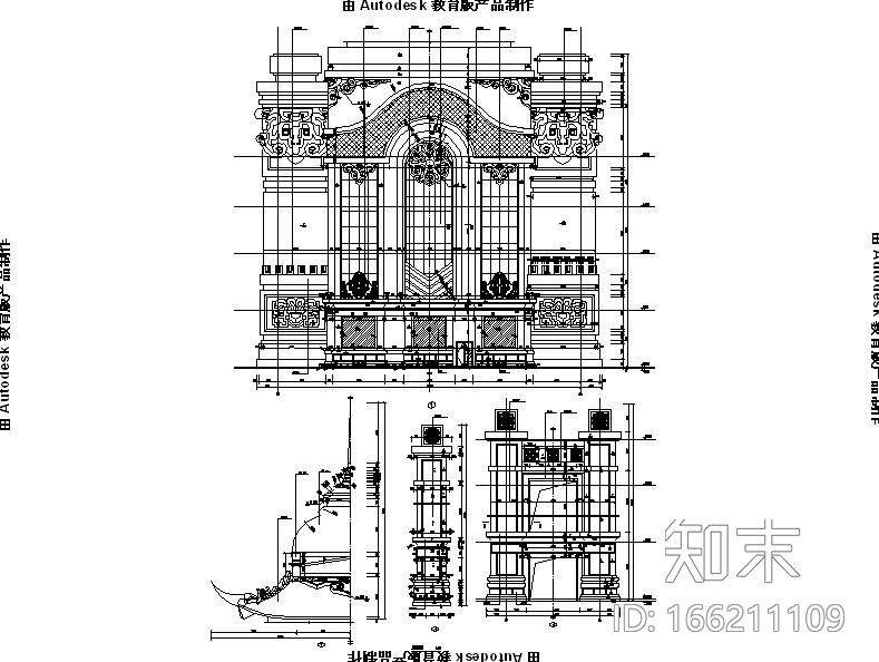 [内蒙古]四层新古典风格多功能文化中心建筑施工图（1...cad施工图下载【ID:166211109】