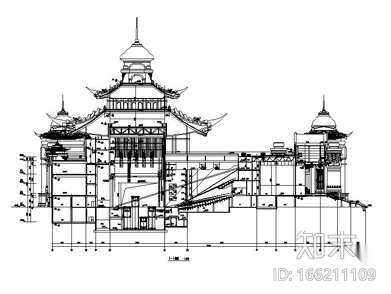 [内蒙古]四层新古典风格多功能文化中心建筑施工图（1...cad施工图下载【ID:166211109】