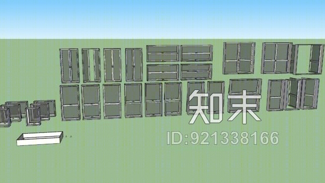 窗户和玻璃门SU模型下载【ID:921338166】