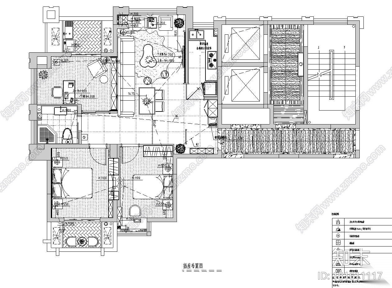 [福建]福州中茵上城国际室内施工图设计（包含CAD+实景图...cad施工图下载【ID:181611117】