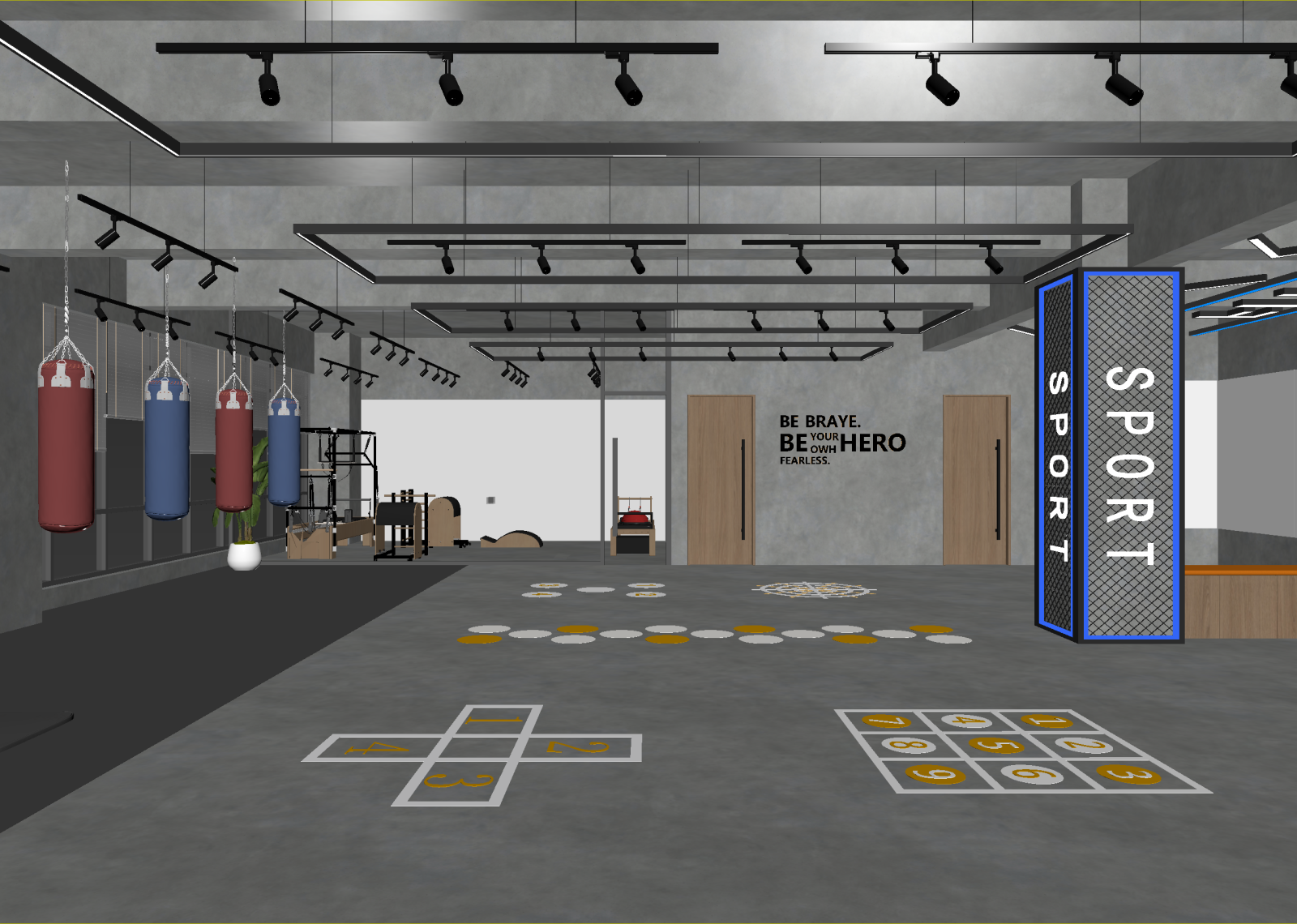 现代健身房3D模型下载【ID:1214686552】