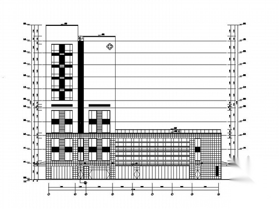 [江苏]10层现代风格省级人民医院建筑设计施工图（知名设...cad施工图下载【ID:165609193】