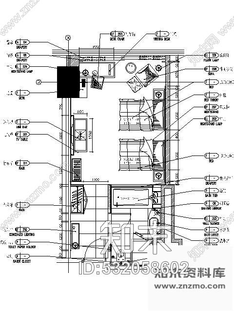 施工图北京某商务酒店双床间施工图cad施工图下载【ID:532058602】