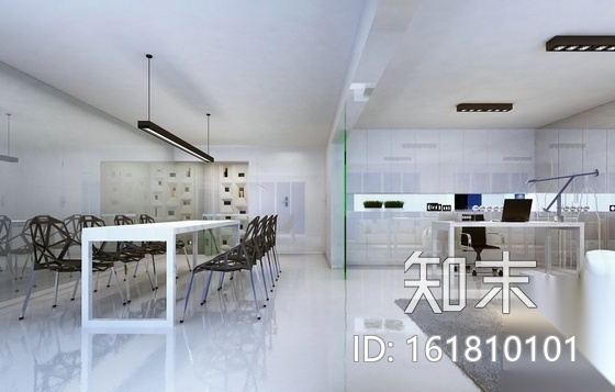 [深圳]现代简约办公室装修图（含效果）cad施工图下载【ID:161810101】