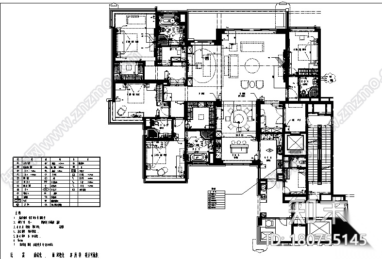 [广东]琶洲城中村天悦户型样板间施工图（附实景图）cad施工图下载【ID:180755145】