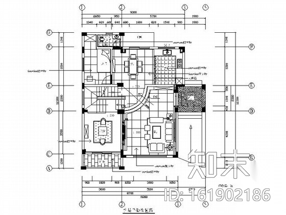 现代时尚温馨三层别墅施工图（含效果）施工图下载【ID:161902186】