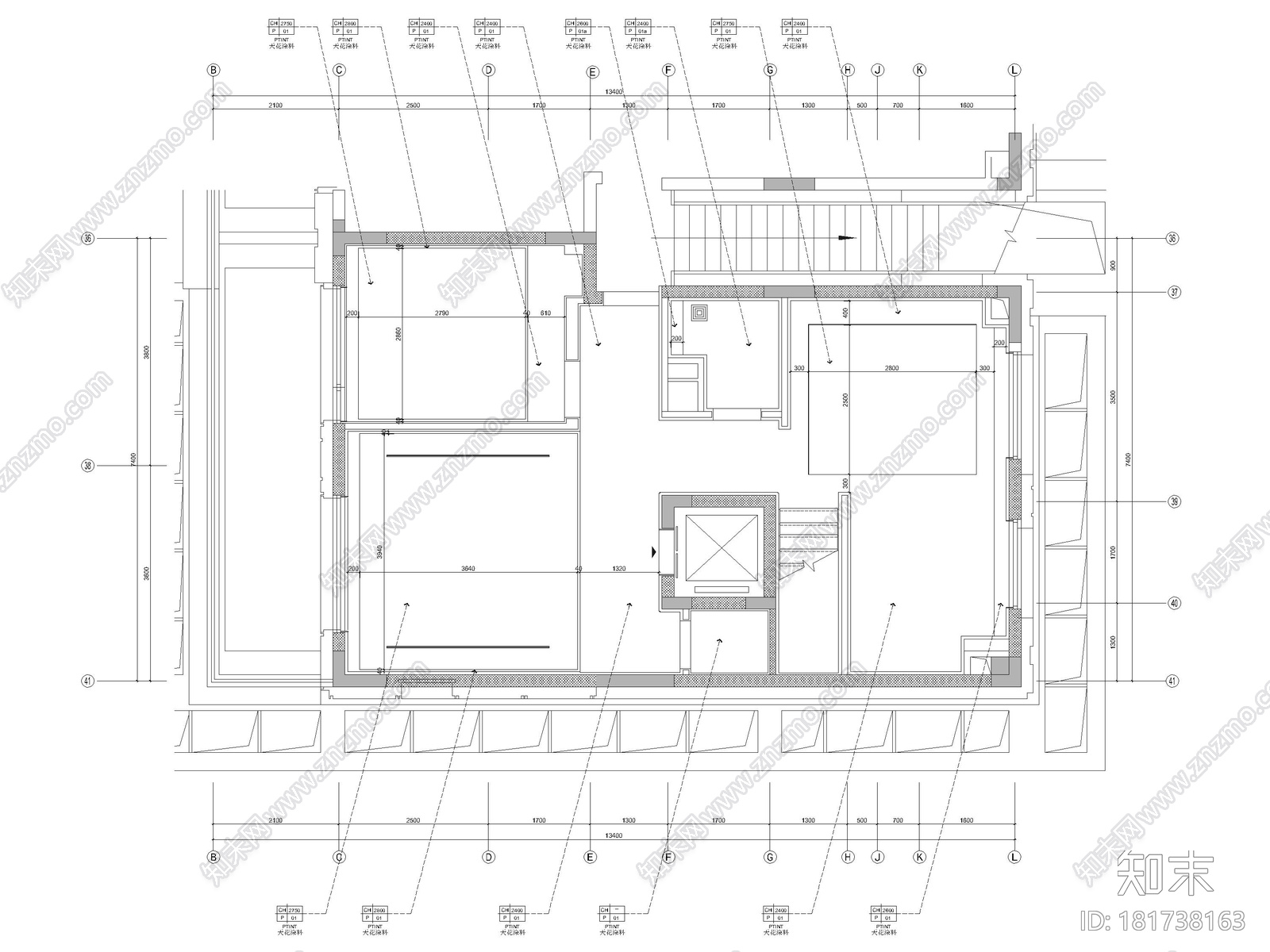 [上海]大宁府上叠三层三居别墅样板间施工图cad施工图下载【ID:181738163】