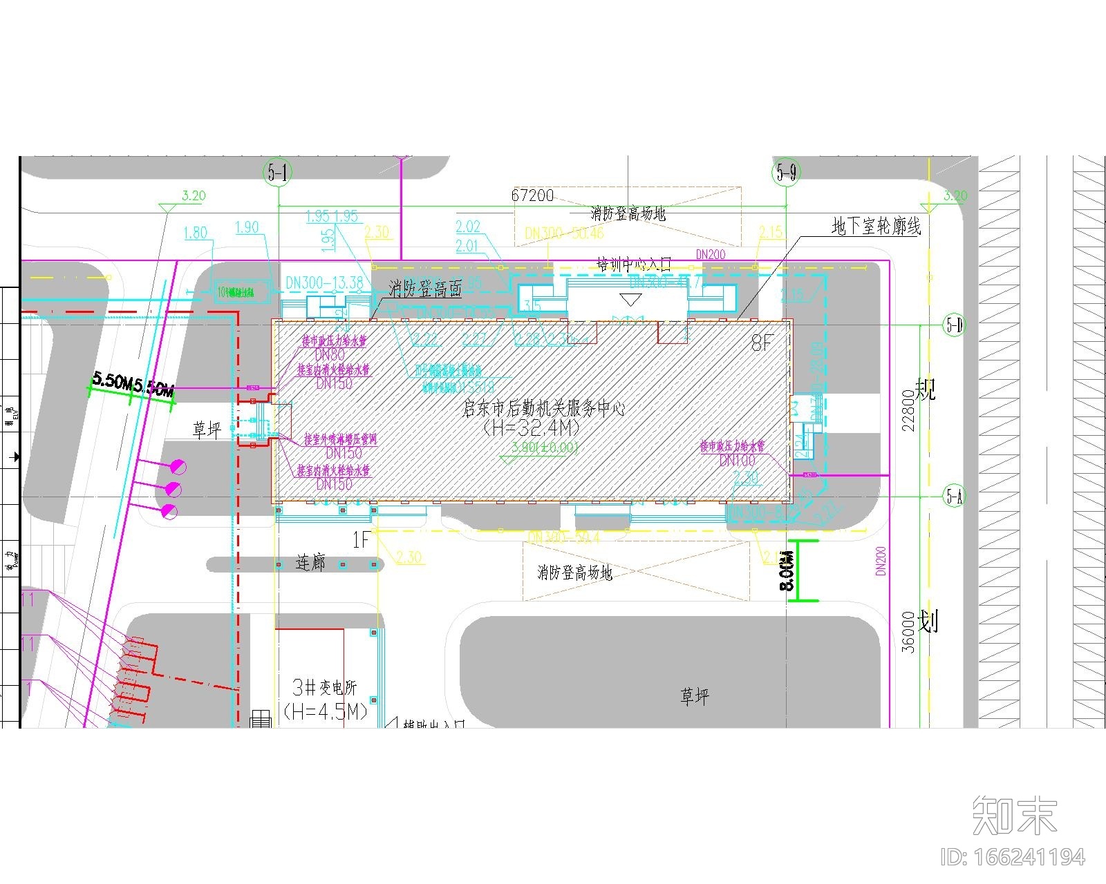 启东市市级机关后勤服务中心给排水设计全套图纸（含太阳...施工图下载【ID:166241194】