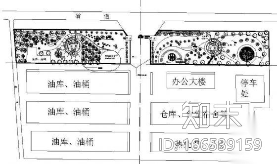 某工厂厂区绿化方案cad施工图下载【ID:166539159】