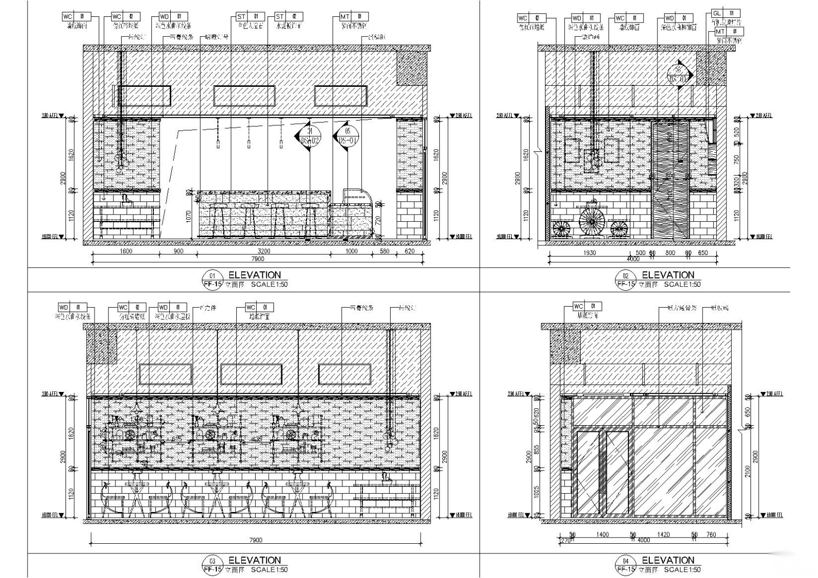 [江西]赣州万象城某一奶茶店施工图施工图下载【ID:160422160】