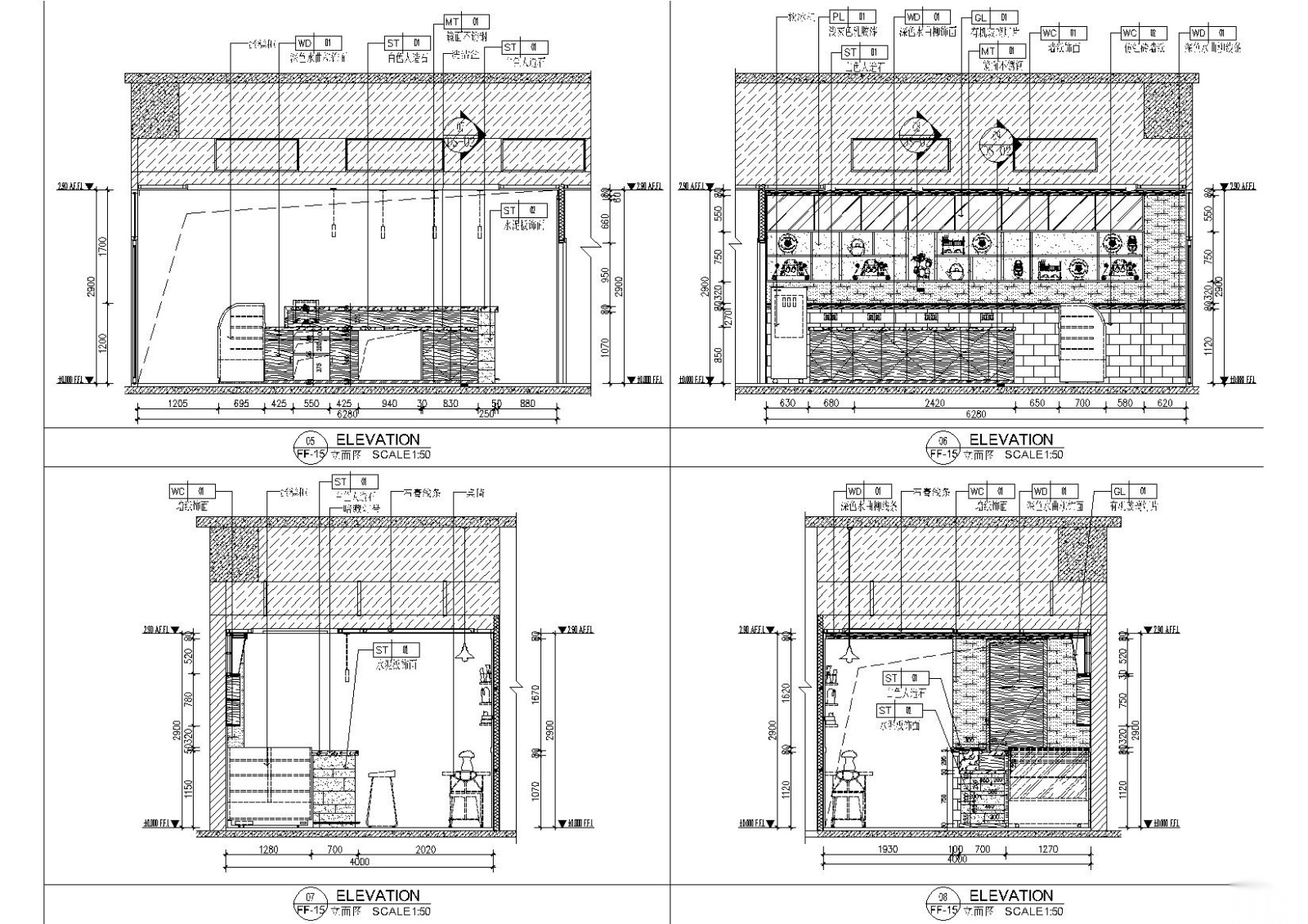 [江西]赣州万象城某一奶茶店施工图施工图下载【ID:160422160】