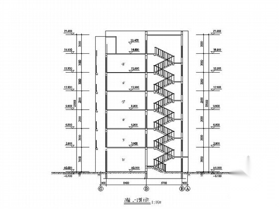 [广元]某小区七层底商住宅楼建筑方案图cad施工图下载【ID:167623178】