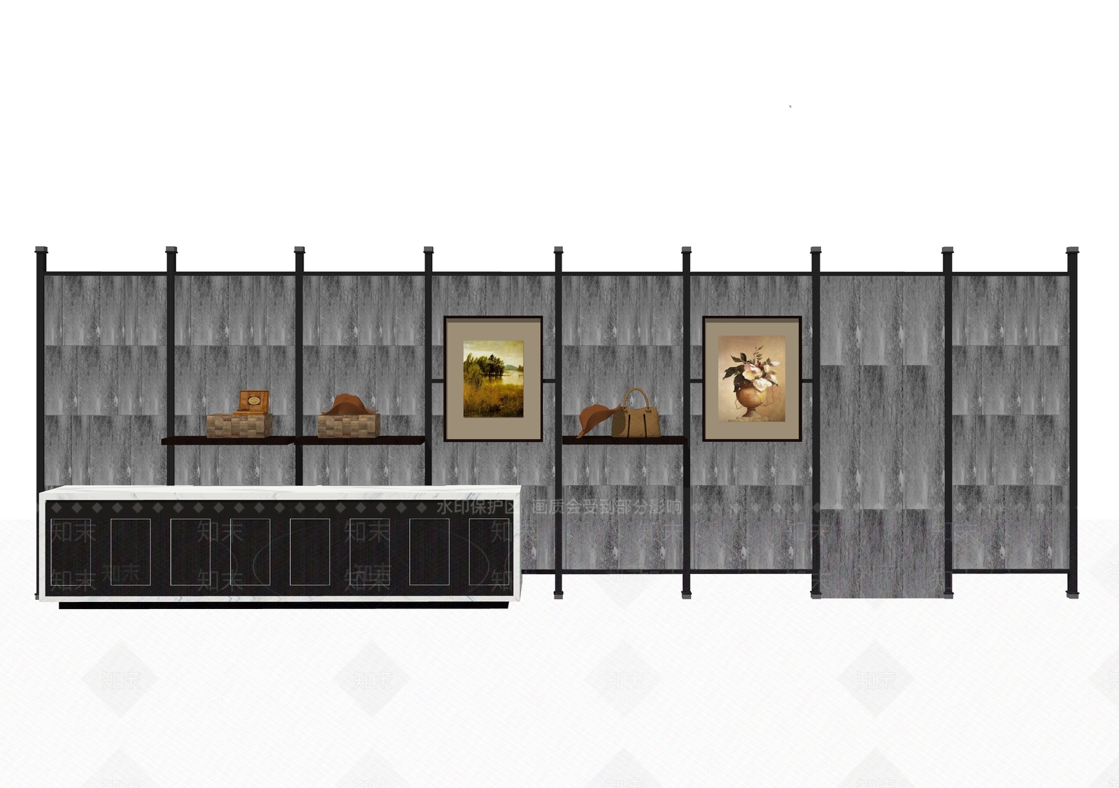 现代风格展示架SU模型下载【ID:272305538】
