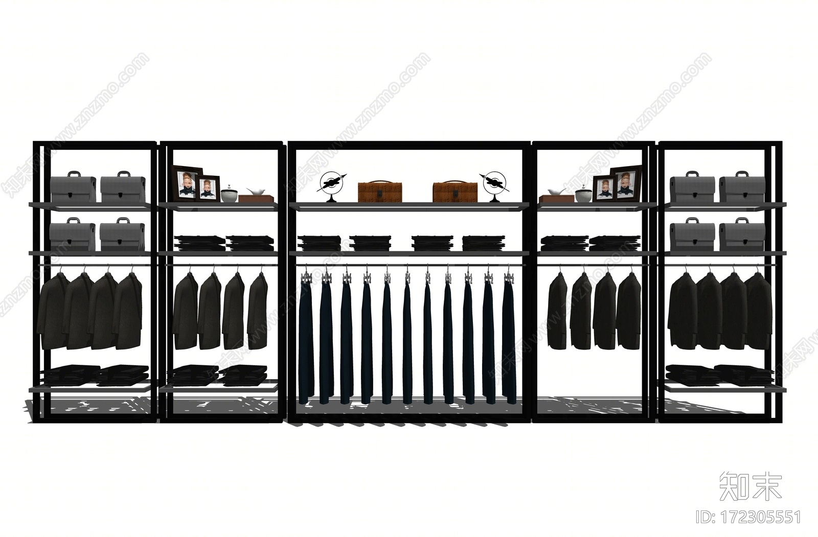 现代风格衣架SU模型下载【ID:172305551】