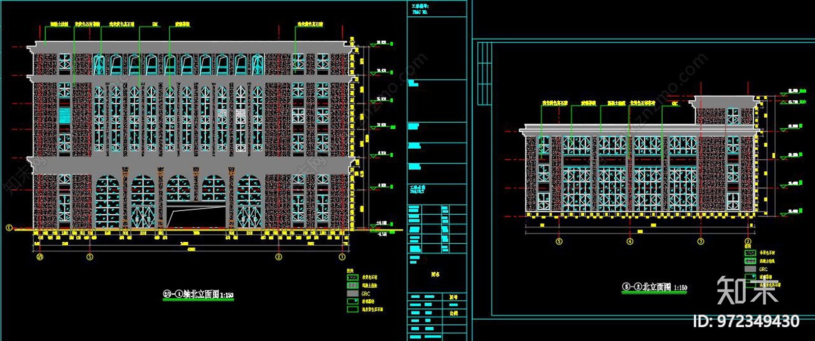 某电影院玻璃幕墙CAD图纸施工图下载【ID:972349430】