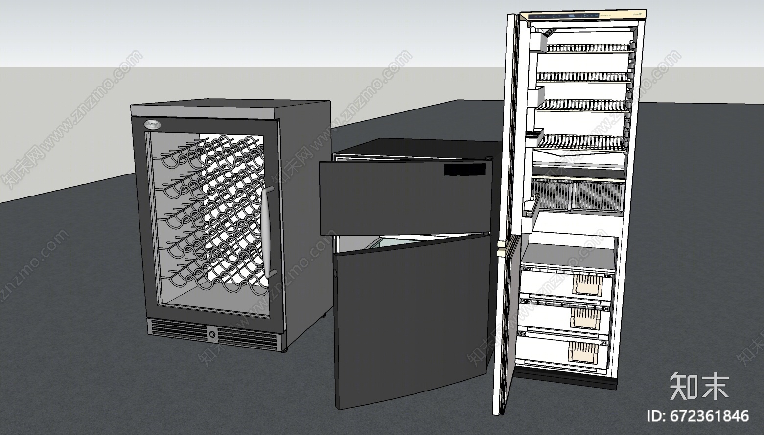 现代风格冰箱SU模型下载【ID:672361846】