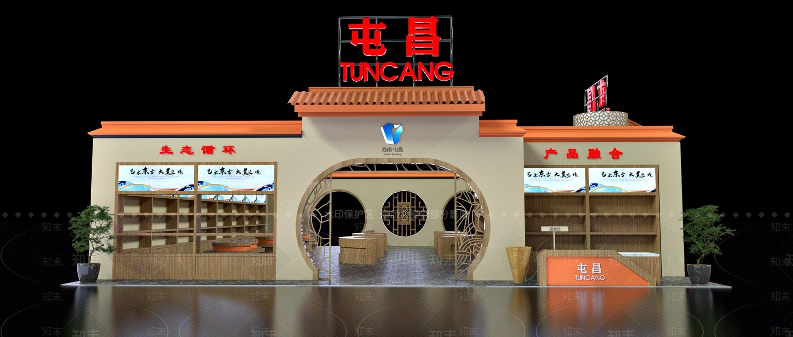 新中式风格商场展厅SU模型下载【ID:272377930】