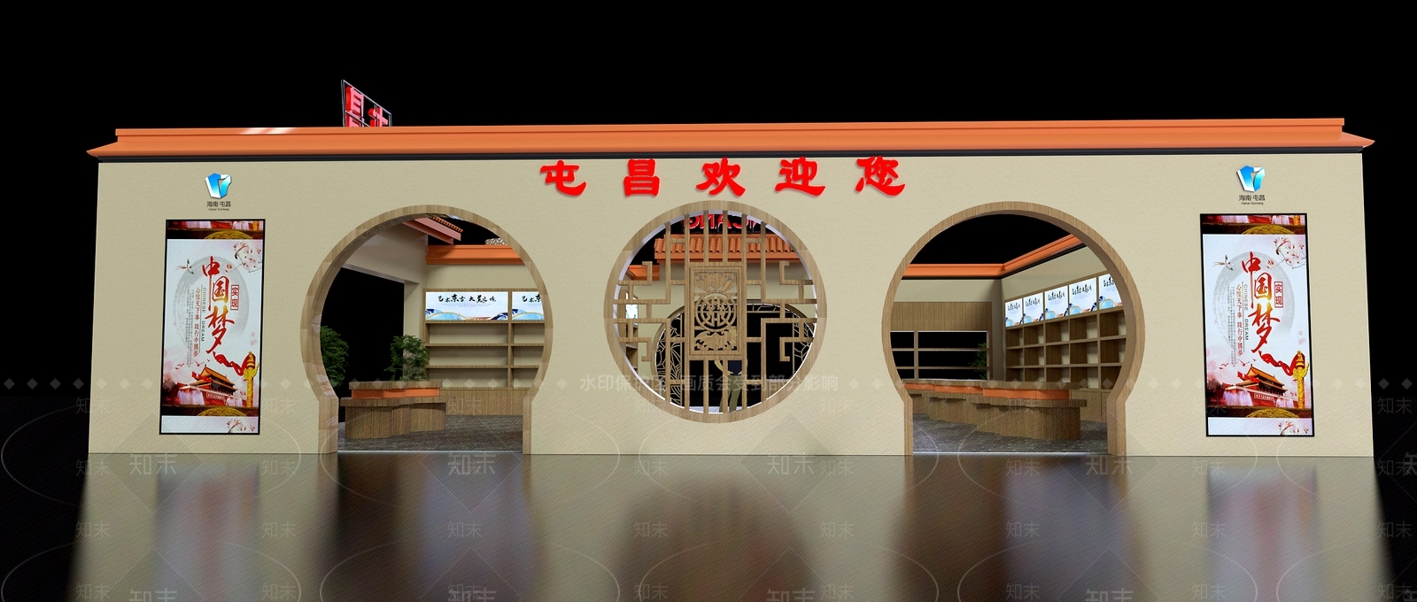 新中式风格商场展厅SU模型下载【ID:272377930】