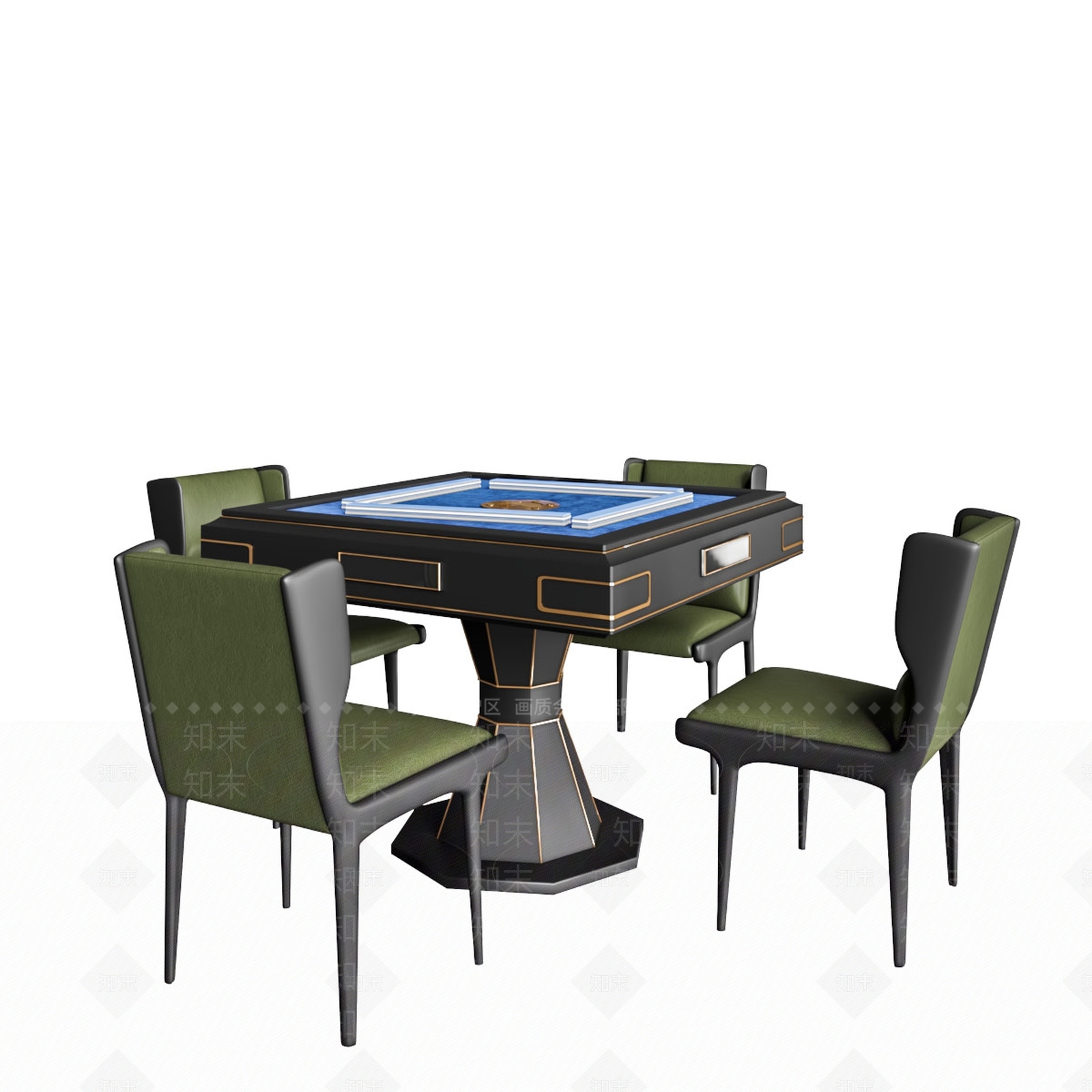 新中式麻将桌3D模型下载【ID:172378323】