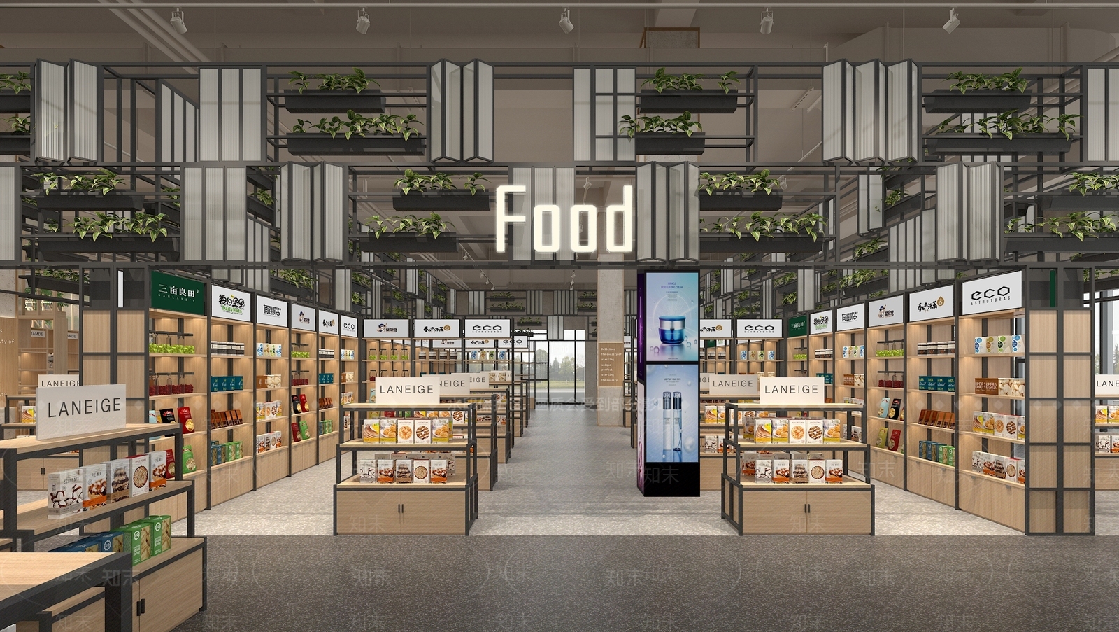 现代超市3d模型下载【id:572389325】