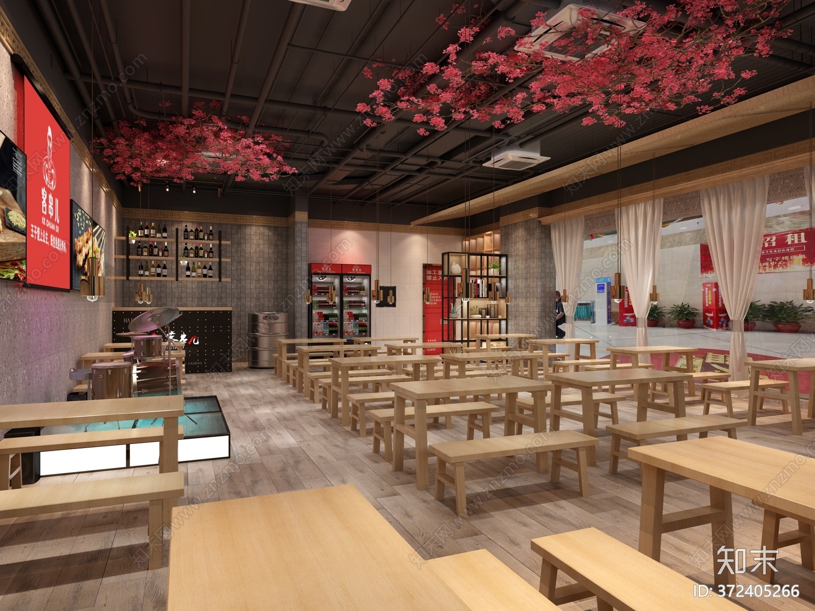 工业风火锅串串店3D模型下载【ID:372405266】