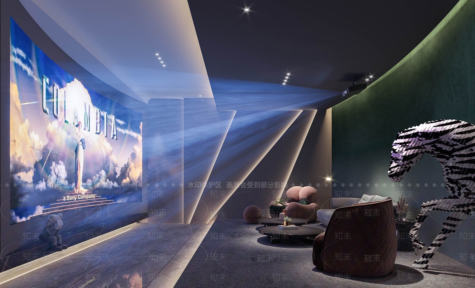 现代家庭影音室3D模型下载【ID:872408955】