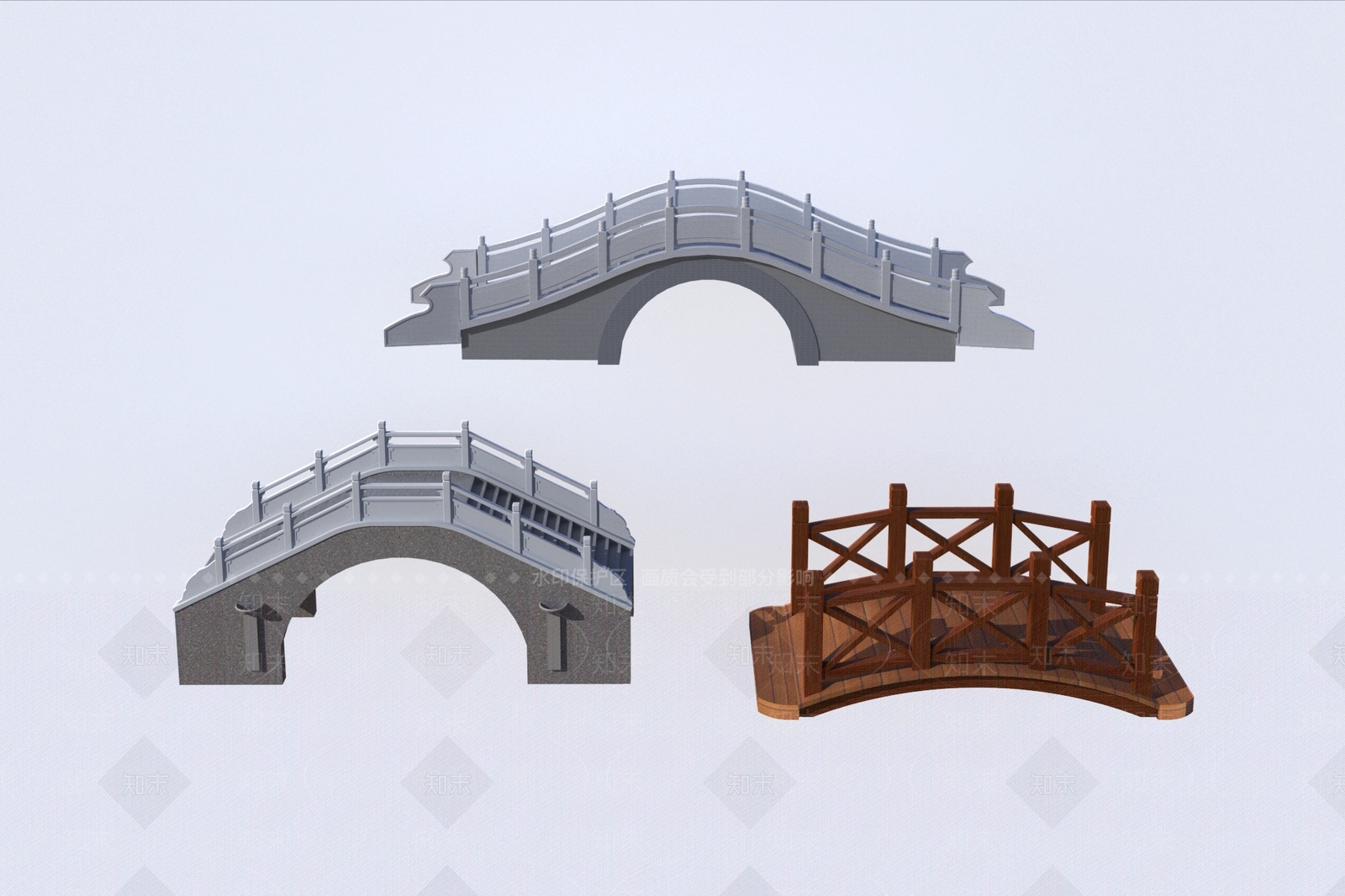 新中式桥3D模型下载【ID:972441161】