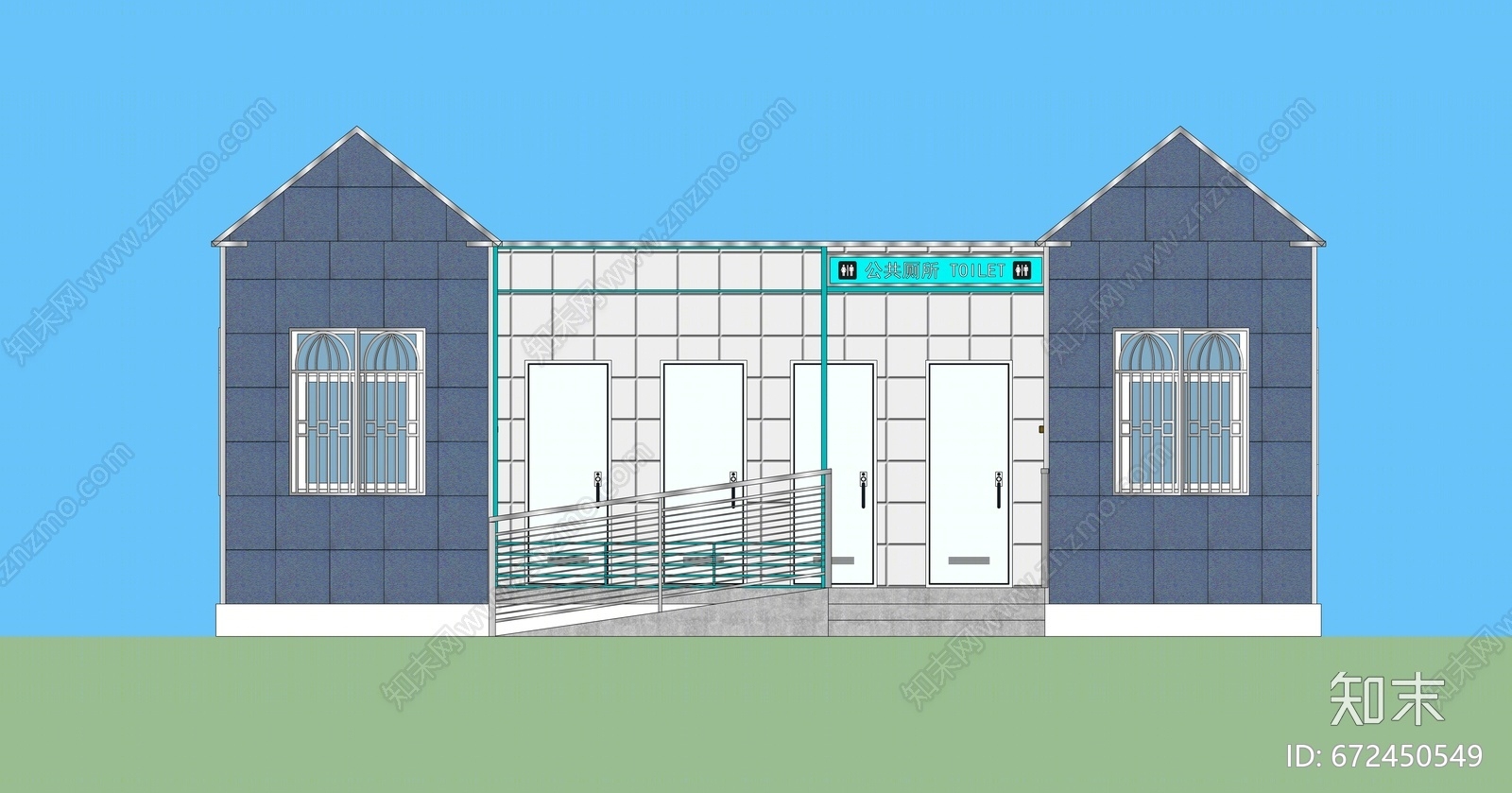 现代风格公共卫生间SU模型下载【ID:672450549】