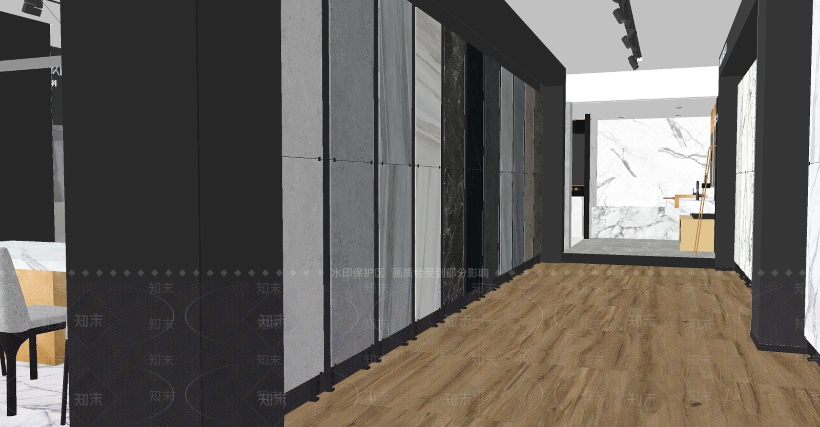 现代风格瓷砖展厅SU模型下载【ID:272452934】