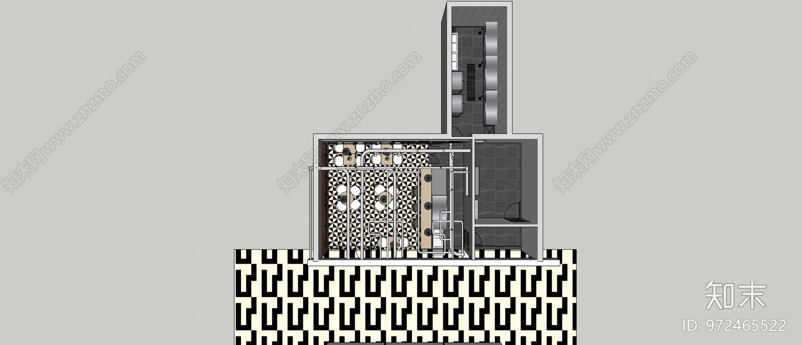 现代风格快餐店SU模型下载【ID:972465522】