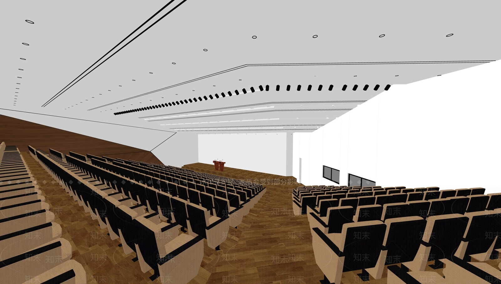 现代风格报告厅SU模型下载【ID:872492284】